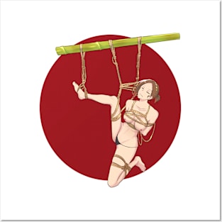 Kata-ashi Shibari Suspension Posters and Art